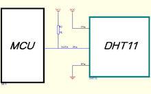 DHT11與單片機的接線圖