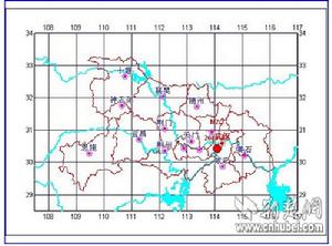 武漢市蔡甸區4月6日2.2級地震區點陣圖