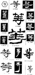 多種“等”字