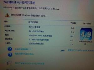 這是正常狀態下WIN7的系統評分