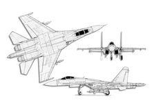 蘇-27量產型三視圖