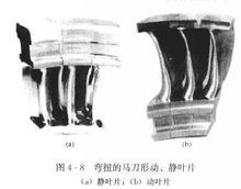 彎扭的馬刀形動、靜葉