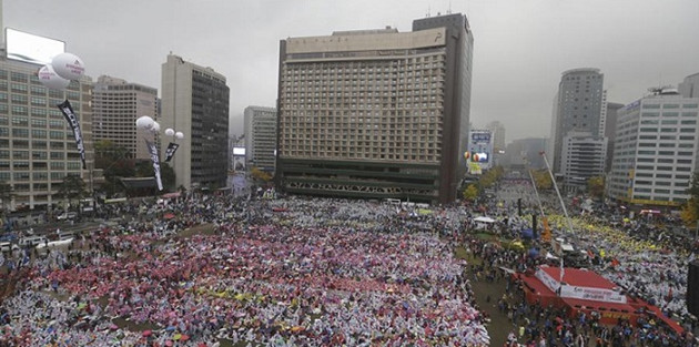 韓國7萬人反失業遊行