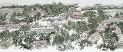 黃東雷長卷作品“明湖景區圖”