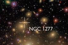 小型星系NGC 1277位於英仙座星系群的位置