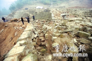 南水軍碼頭遺址目前正在挖掘保護中