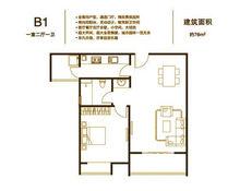 鼓樓廣場 B1戶型 一室兩廳一衛 78㎡