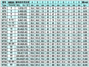 WT套環技術參數