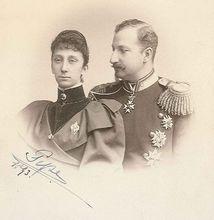 斐迪南和他的第一任妻子瑪麗亞·路易莎，1893年