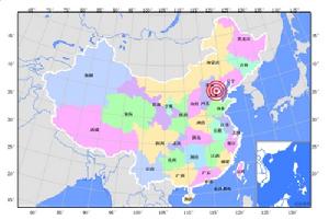 地震發生區域示意圖