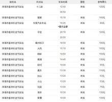 香洲長途汽車站時刻表