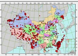 （圖）中國地震分布圖