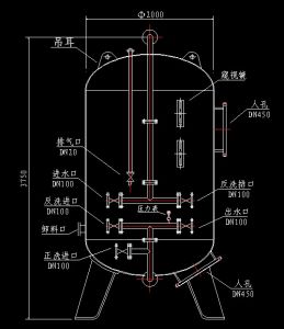 石英砂過濾器的主視圖