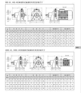 WB擺線針輪減速機安裝尺寸圖