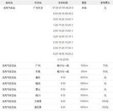 龍崗汽車站時刻表