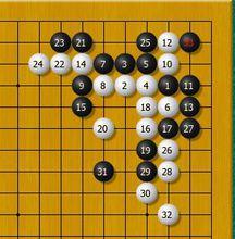 白棋主動取勢，20位跳的下法