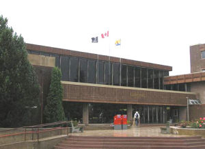 the Centennial Building entrance at Lakehead University