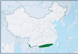 花狹口蛙指名亞種地理分布圖