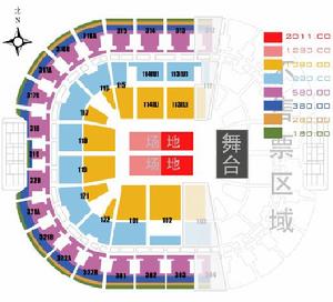 光輝歲月北京演唱會座點陣圖