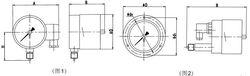 普通電接點壓力表尺寸