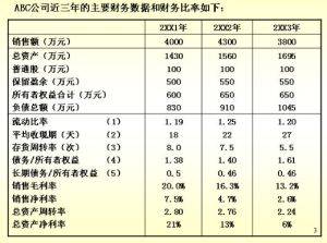 公司財務報表分析數據