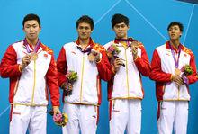 男子4X200米自由式接力，中國隊奪銅