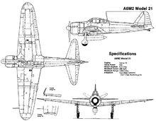 A6M2 21 型三面圖