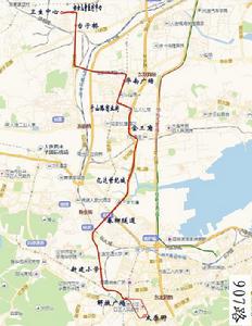 大連公交907路線路走向圖