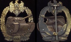 銅製100突擊級別坦克突擊獎章