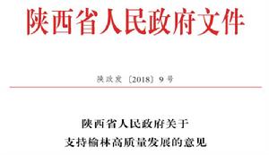 陝西省人民政府關於支持榆林高質量發展的意見