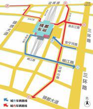 車輛進出成都東站路線示意圖