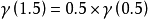 \gamma\left(1.5\right)=0.5\times\gamma\left(0.5\right)