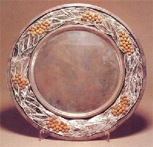 銅鍍銀鏨花圓盤