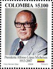 印有洛佩斯·米切爾森總統肖像的郵票