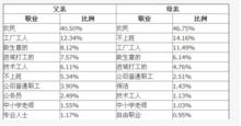 新藍領人群父母職業分布(前10)