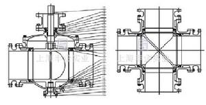 Q941F四通四密封電動球閥結構圖1