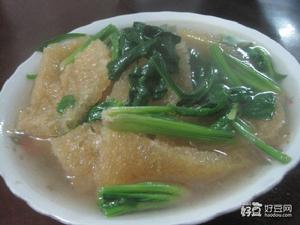 菠菜肉皮泡湯