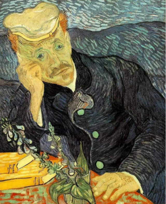 梵谷《加歇醫生像》,1890  Van Gogh,Portrait of Dr. Gachet,1890