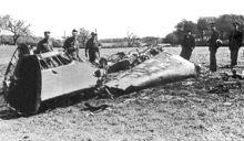 赫斯所駕駛飛機墜落後的殘骸