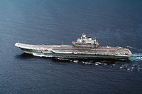 瓦良格號航母於1985年12月動工，1988年下水，尚未完成儀器安裝蘇聯已解體，由烏克蘭接手該艦，截止至1991年，該艦建造率已達68％。後因烏克蘭無力建造該艦，1997年拆除電子裝備及武器系統後於1998年被中華人民共和國以“民間資本企業”的名義買下，並於2001年運抵大連港。目前正在進行相關的修繕與改造工程。