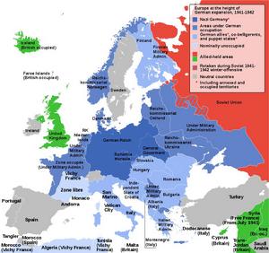 1941年-1942年歐陸形勢圖