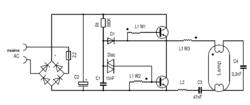 圖2.電子式鎮流器電路圖