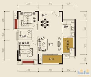 壹江城樓盤戶型圖舉例