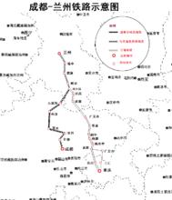 成蘭鐵路線路示意圖