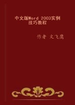 中文版Word2003實例技巧教程