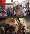 保加利亞示威者模仿“自由引導人民”示威