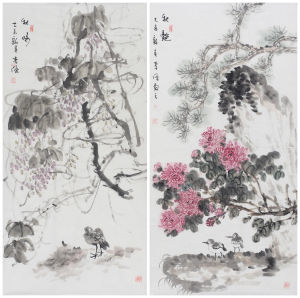 李傑花鳥作品（中堂）