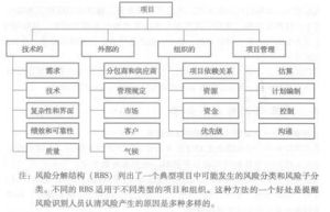 風險管理體系檔案包括風險分類、崗位職責、在預算和進度計畫中為風險管理活動所做的準備等。風險分類可以用風險分解結構表示，如圖所示。