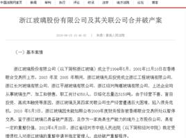 浙江玻璃股份有限公司及其關聯公司合併破產案