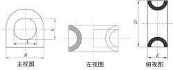 圖1　導纜孔結構三視圖